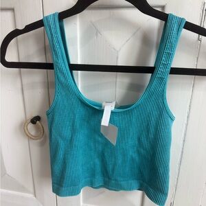 Nikibiki Teal Ribbed Tank Top, One Size, New